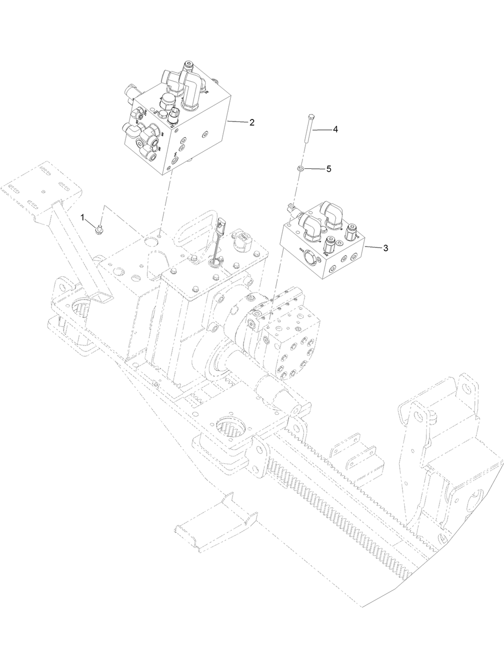 Thrust Manifold And Rotary Relief  Manifold Assembly Diagram and Parts List for 23803 400000000 - 999999999 Toro Lawn Tractor Accessories