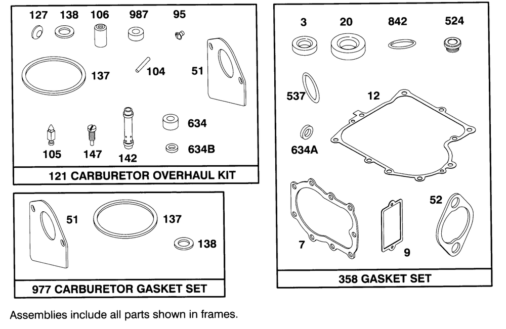 Engine Briggs & Stratton Model 283707-0156-01 Diagram and Parts List for 71200 5900001 - 5910000 Toro Lawn Tractor