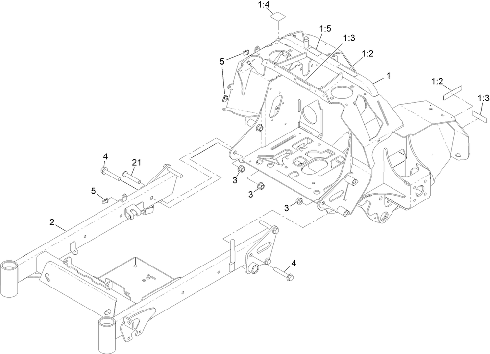 Frame Assembly Diagram and Parts List for 74532 400000000 - 417099999 Toro Lawn Tractor