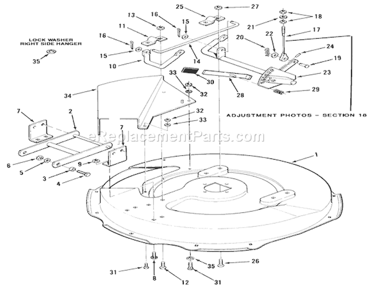 Mower Deck And Front Mount Diagram and Parts List for 33-08B303 1986 Toro Lawn Tractor