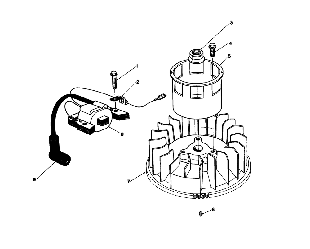 Magneto & Flywheel Assembly (Model Vml0-2) Diagram and Parts List for 20211 1000001 - 1999999 Toro Lawn Mower