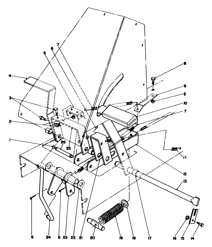 Brake & Clutch Assembly Diagram and Parts List for 56145 4000001 - 4999999 Toro Lawn Tractor