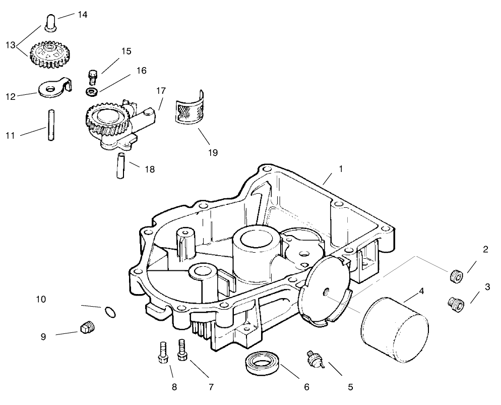 Oil Pan/Lubrication Diagram and Parts List for 74160 790001 - 799999 Toro Lawn Tractor