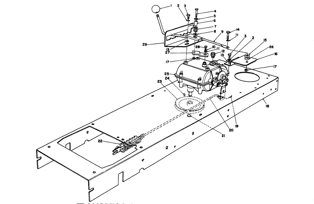 Transmission Linkage Assembly Diagram and Parts List for 56185 1000001 - 1999999 Toro Lawn Tractor