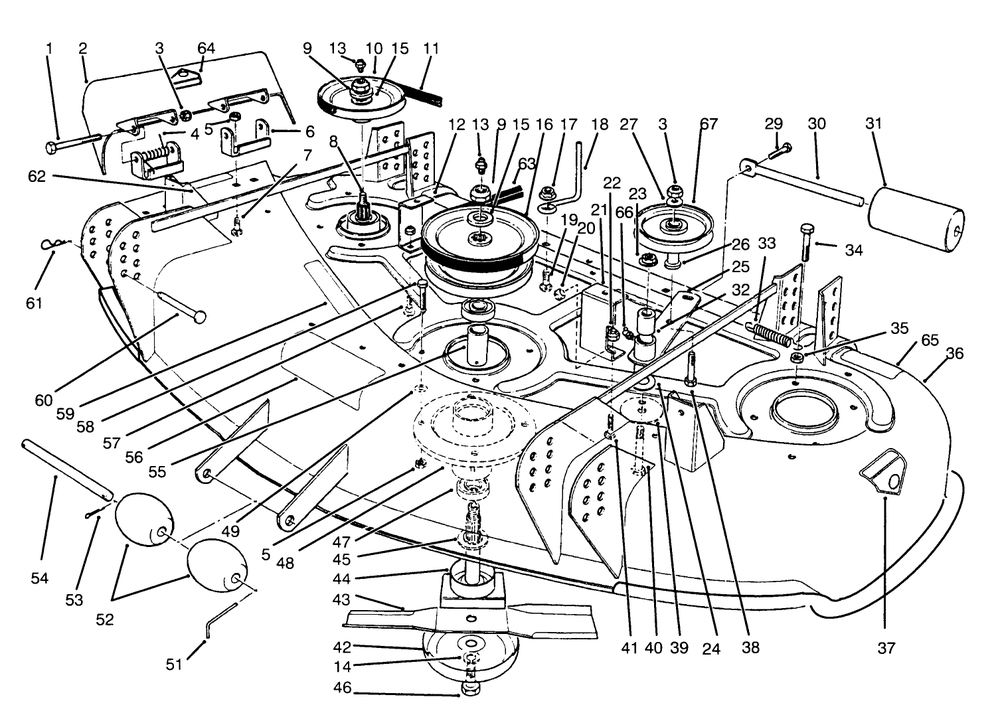 Cutting Unit Assembly Diagram and Parts List for 30144 690001 - 690645 Toro Lawn Mower