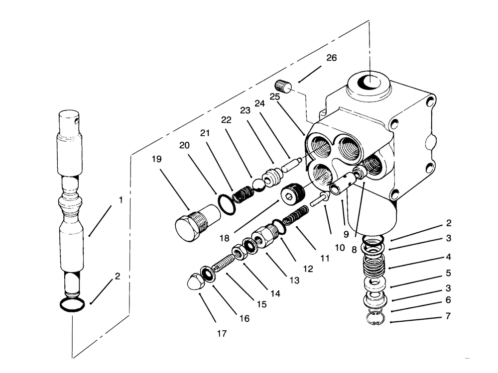 Valve Assembly No. 54-0090 Diagram and Parts List for 30718 4900001 - 4999999 Toro Lawn Tractor