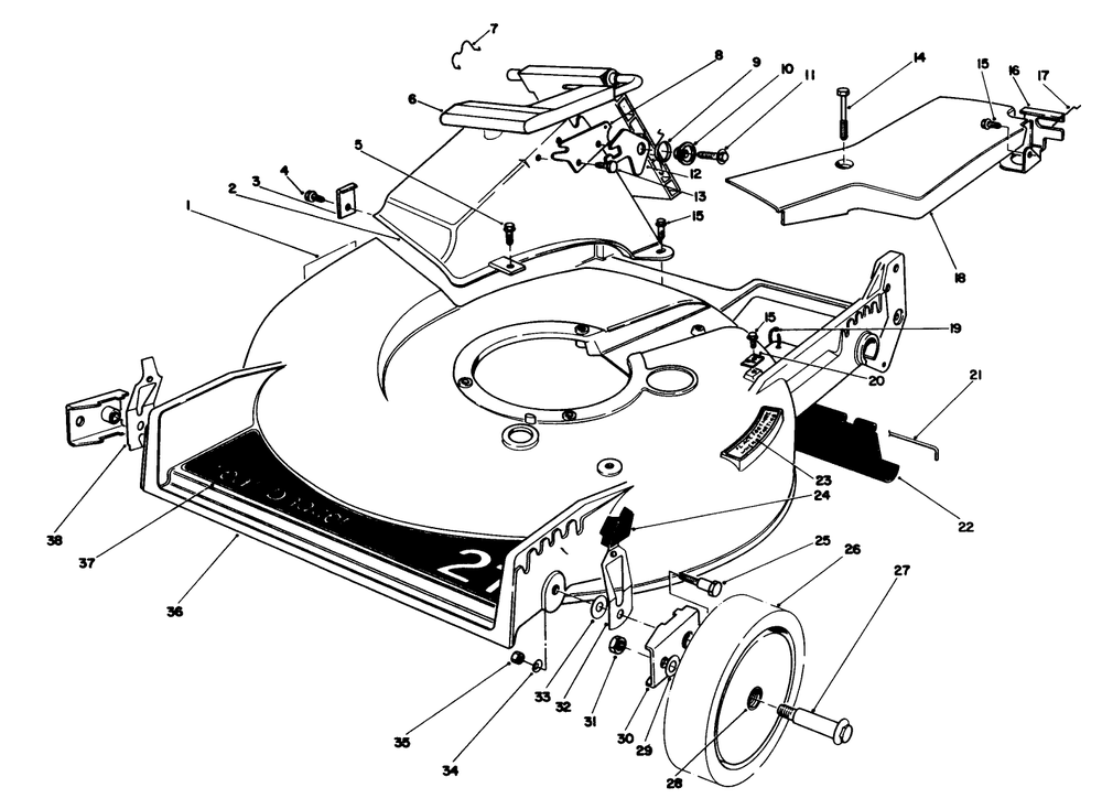 Housing Assembly Diagram and Parts List for 20622 7000001 - 7999999 Toro Lawn Mower