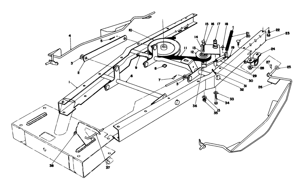 Frame Assembly Diagram and Parts List for 56080 0000001 - 0999999 Toro Lawn Tractor