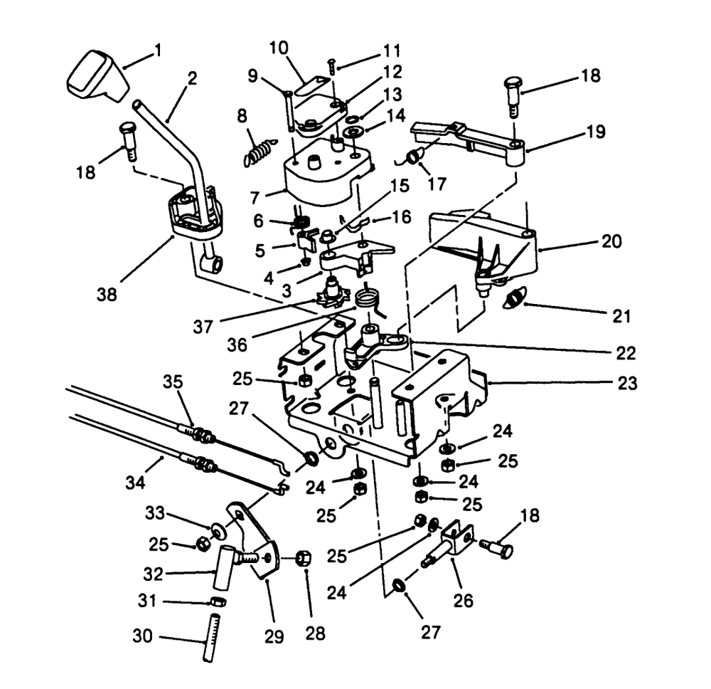 Traction Linkage Assembly Diagram and Parts List for 38545 8000001 - 8999999 Toro Snow Blower