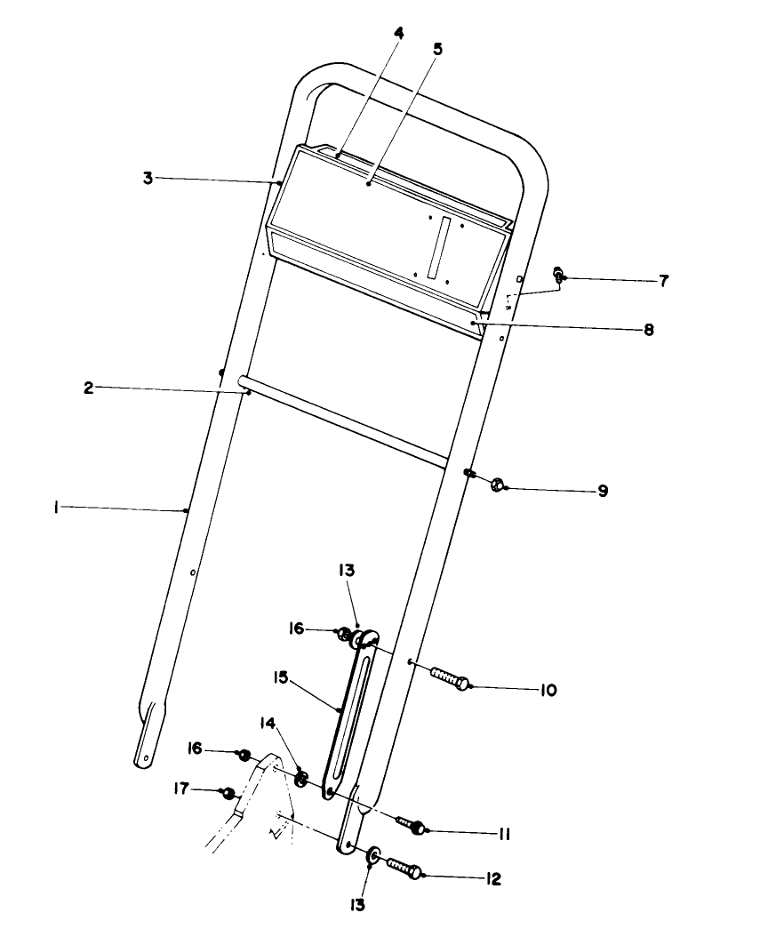 Handle Assembly Diagram and Parts List for 22151 5900001 - 5999999 Toro Lawn Mower