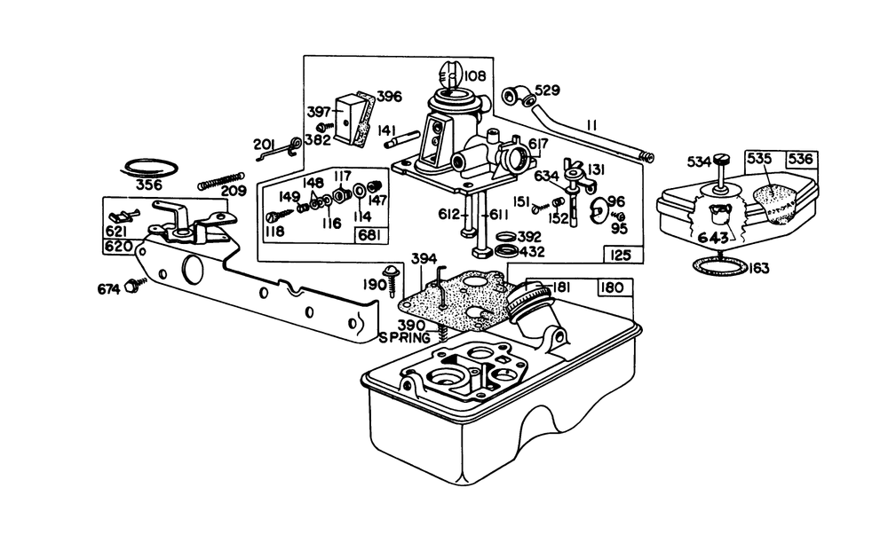 Carburetor Assembly Briggs & Stratton Model 92908-1879-01 Diagram and Parts List for 20698 8000001 - 8999999 Toro Lawn Mower