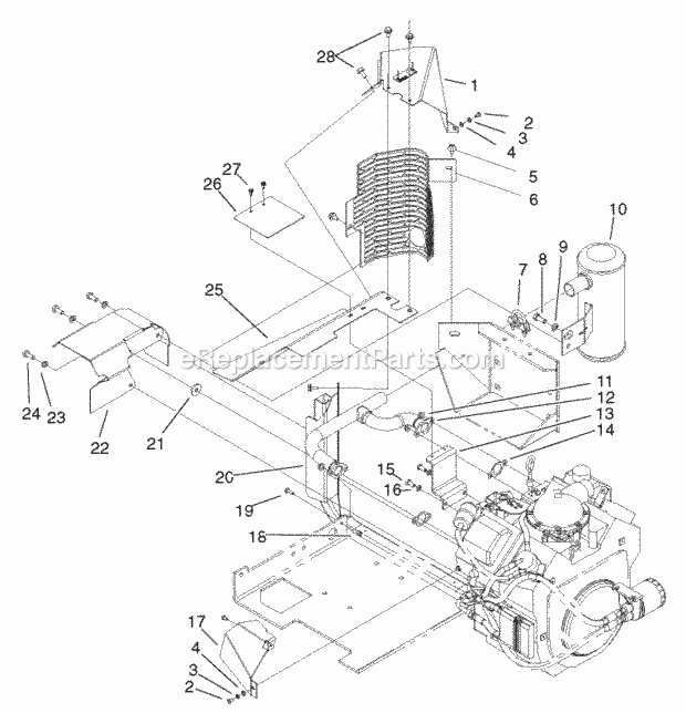 Exhaust Assembly Diagram and Parts List for 74804TE 220000001-220999999 Toro Lawn Mower