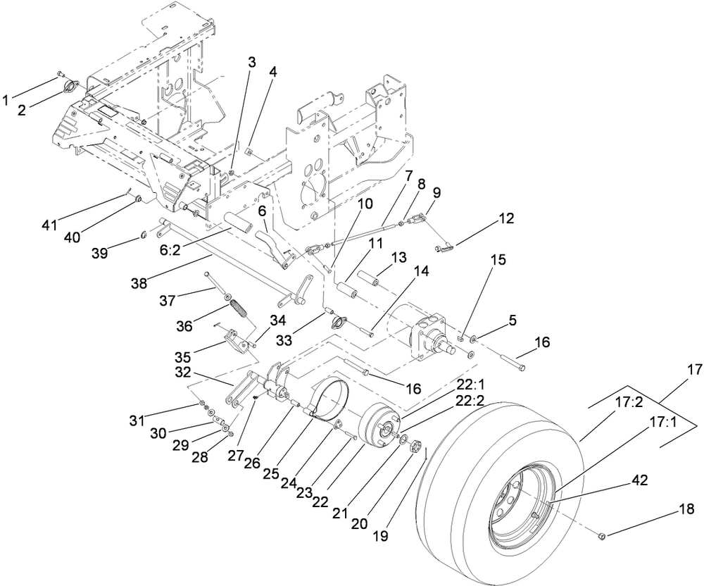 Wheel And Brake Assembly Diagram and Parts List for 74269 (290000001-290999999)(2009) Toro Lawn Mower
