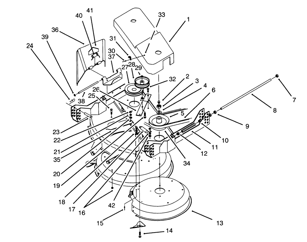 Cover & Pulley Assembly Diagram and Parts List for 30137 690001 - 699999 Toro Lawn Mower