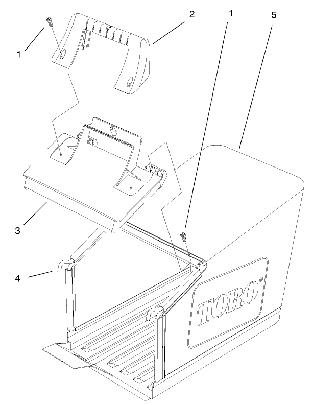 Bag And Components Assembly Diagram and Parts List for 20804 9900001 - 9999999 Toro Lawn Mower