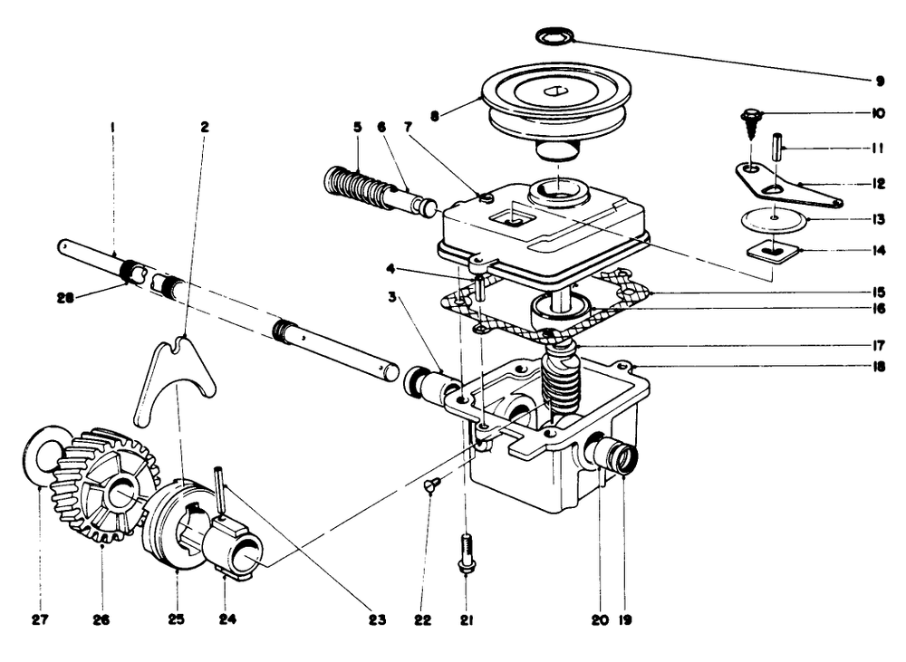 Gear Case Assembly Diagram and Parts List for 18060 0000001 - 0999999 Toro Lawn Mower