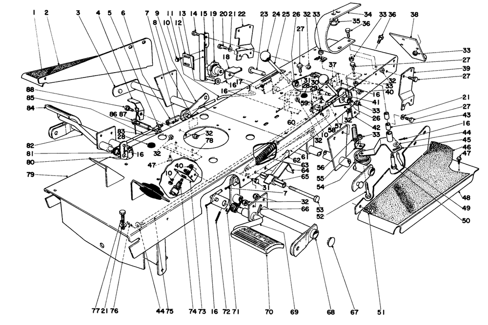 Frame Assembly Diagram and Parts List for 55166 3000001 - 3999999 Toro Lawn Tractor