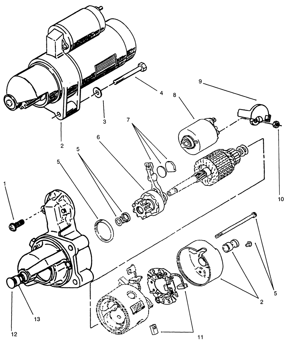 Starter Power Plus Diagram and Parts List for 31-10K803 2000001 - 2999999 Toro Lawn Tractor