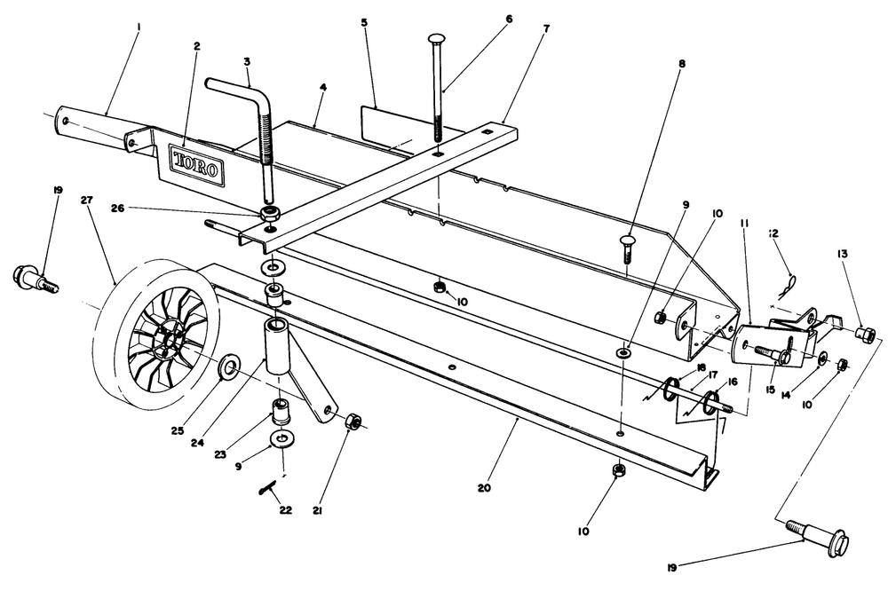 Dethatcher Kit Model No. 59126 (Optional) Diagram and Parts List for 20624 7000001 - 7999999 Toro Lawn Mower