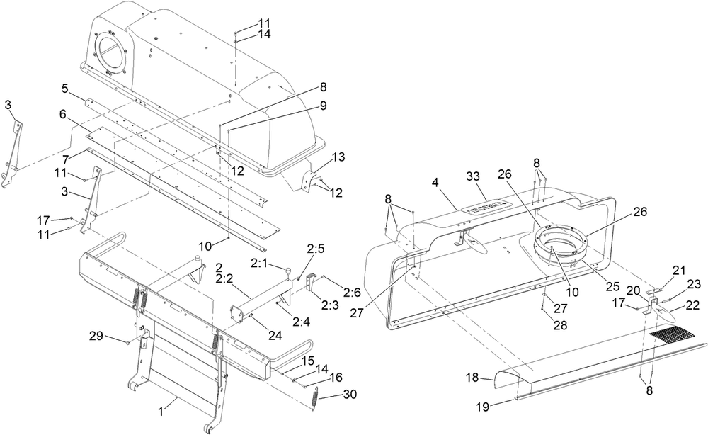 Triple Bagger Assembly No. 145-6974 Diagram and Parts List for 78489 400000000 - 999999999 Toro Lawn Tractor