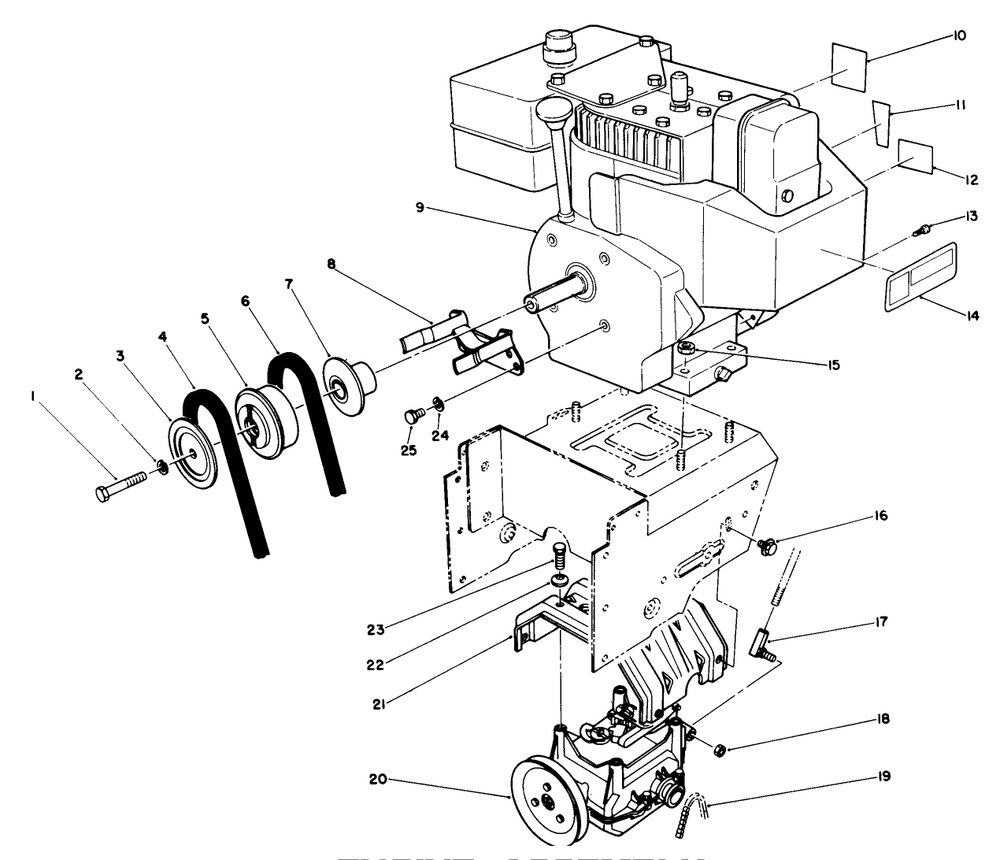 Engine Assembly Diagram and Parts List for 38540 9000001 - 9999999 Toro Snow Blower