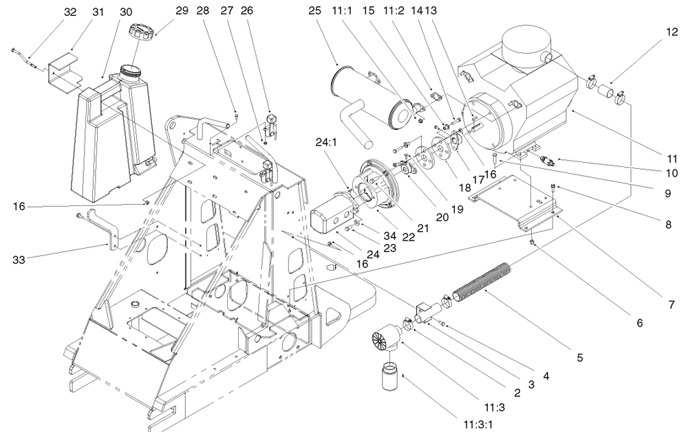 Engine Assembly Diagram and Parts List for 22304 890001 - 899999 Toro Lawn Tractor Accessories