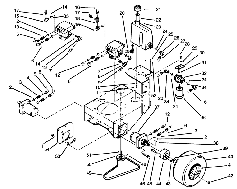 Wheel Assembly & Hydraulic Components Diagram and Parts List for 30191 590001 - 599999 Toro Lawn Tractor Accessories
