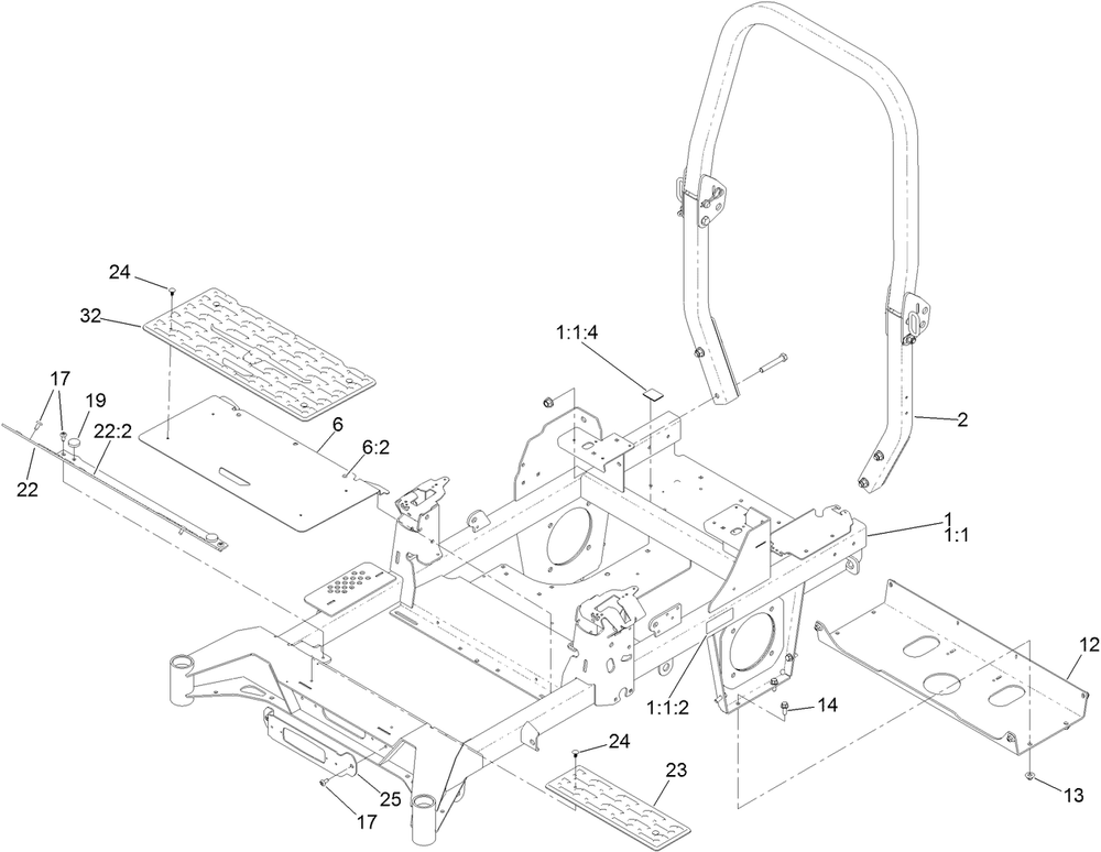 Frame Assembly Diagram and Parts List for 74002 400000000-409859942 Toro Lawn Tractor