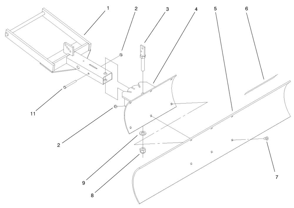 Blade Assembly Diagram and Parts List for 79356 9900001 - 9999999 Toro Lawn Tractor