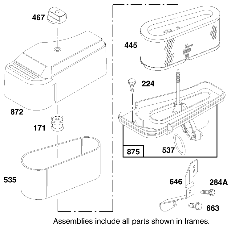 Engine Briggs & Stratton Model 28n777-0174-01 Diagram and Parts List for 71217 7900001 - 7999999 Toro Lawn Tractor