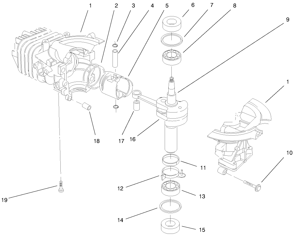 Engine Assembly (Model No. 38435) Diagram and Parts List for 38435 9900001 - 9999999 Toro Snow Blower