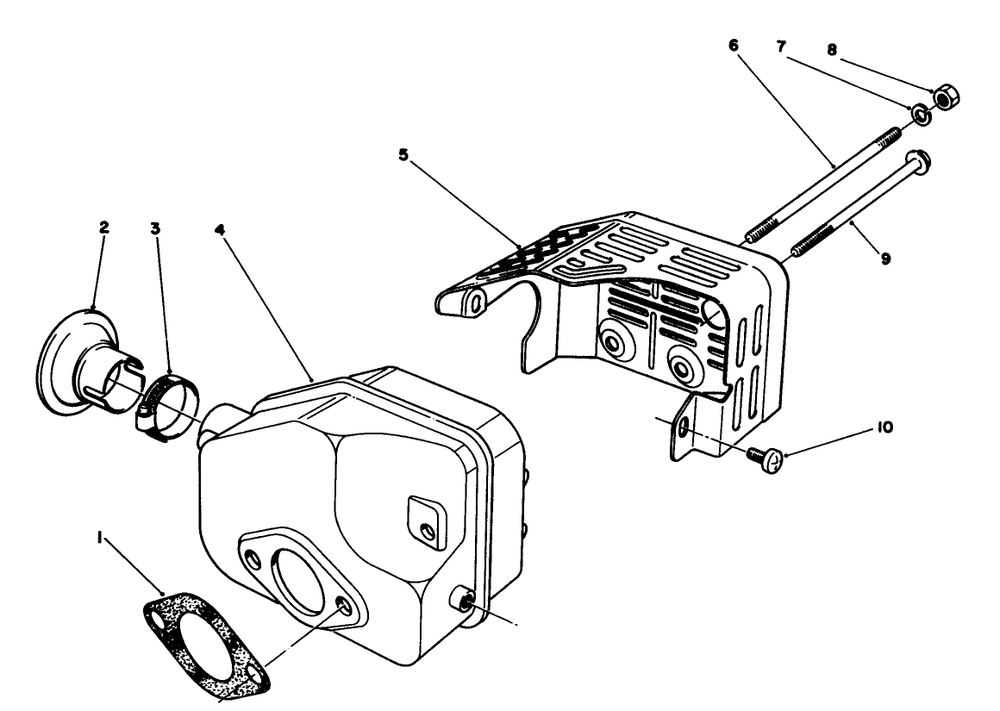 Muffler Assembly (Model No. 47pl0-1) Diagram and Parts List for 16585 1000001 - 1999999 Toro Lawn Mower