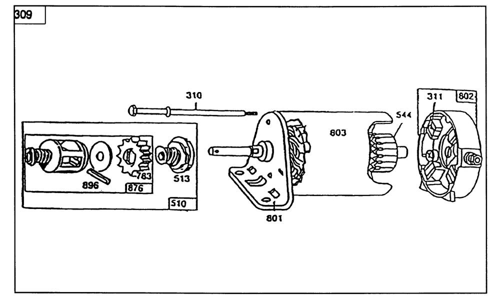 Starter-No. 286707-0119-01 Diagram and Parts List for 56185 2000001 - 2999999 Toro Lawn Tractor
