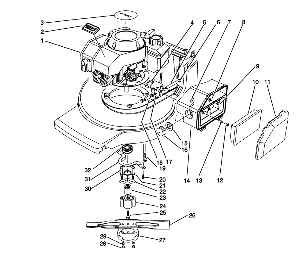 Engine Assembly (Model No. 20916b) Diagram and Parts List for 20916B 2000001 - 2999999 Toro Lawn Mower