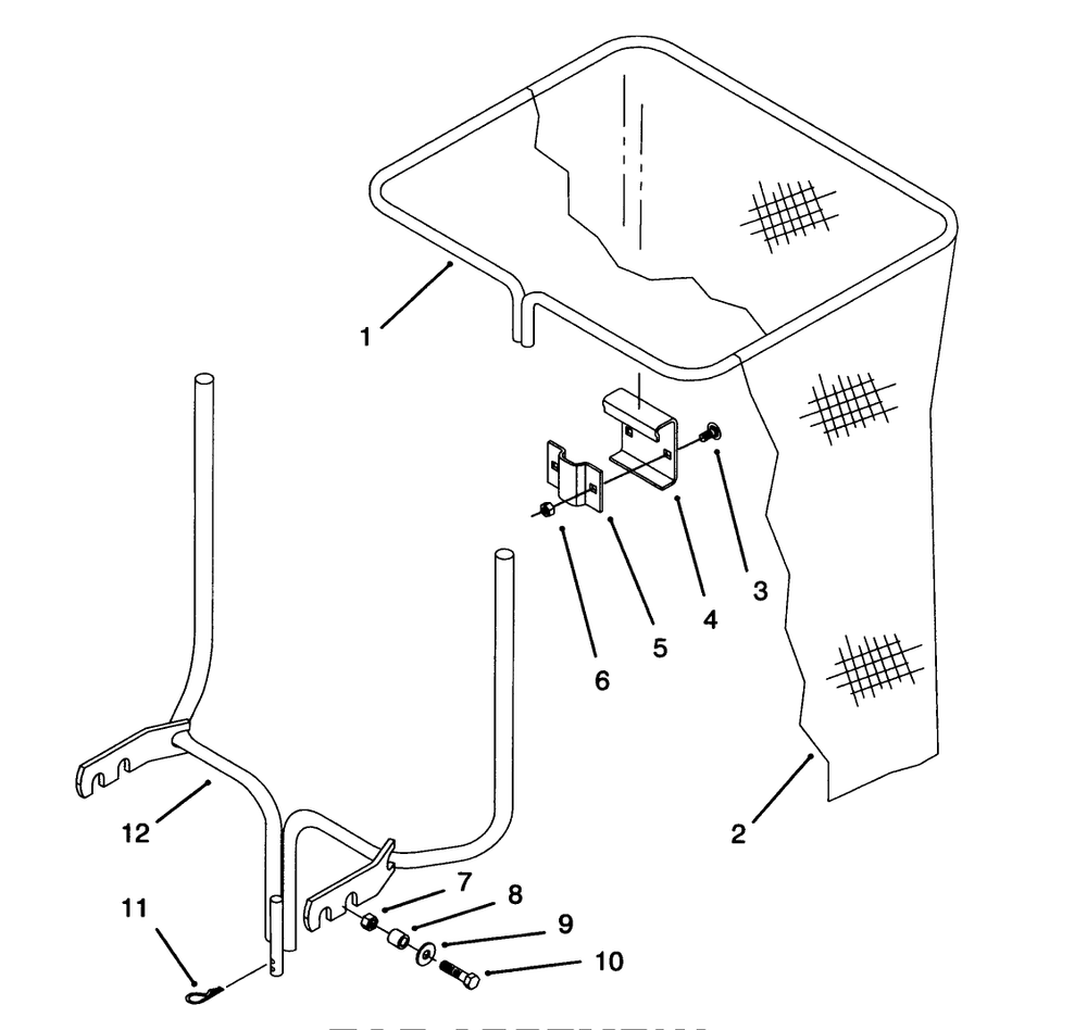 Bag Assembly Diagram and Parts List for 79102 5900001 - 5999999 Toro Lawn Tractor