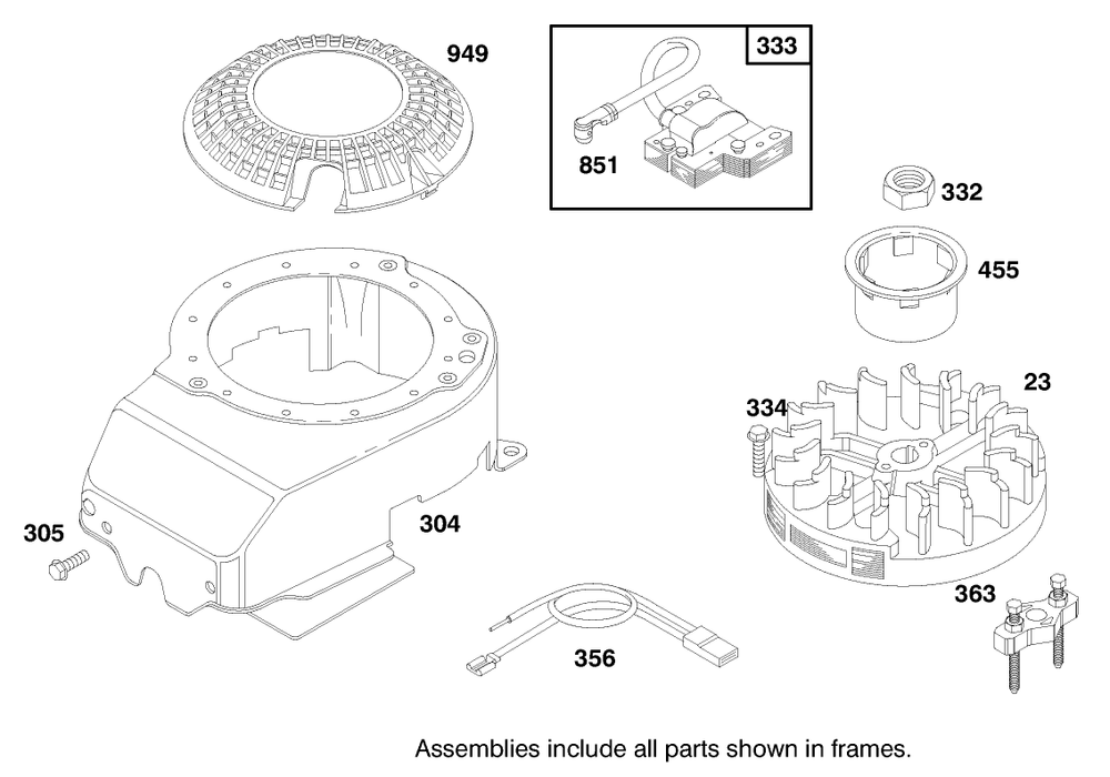 Engine Briggs & Stratton Model 127702-0645-01 (Serial No. B900001-8901373) Diagram and Parts List for 16401 890000001 - 899999999 Toro Lawn Mower