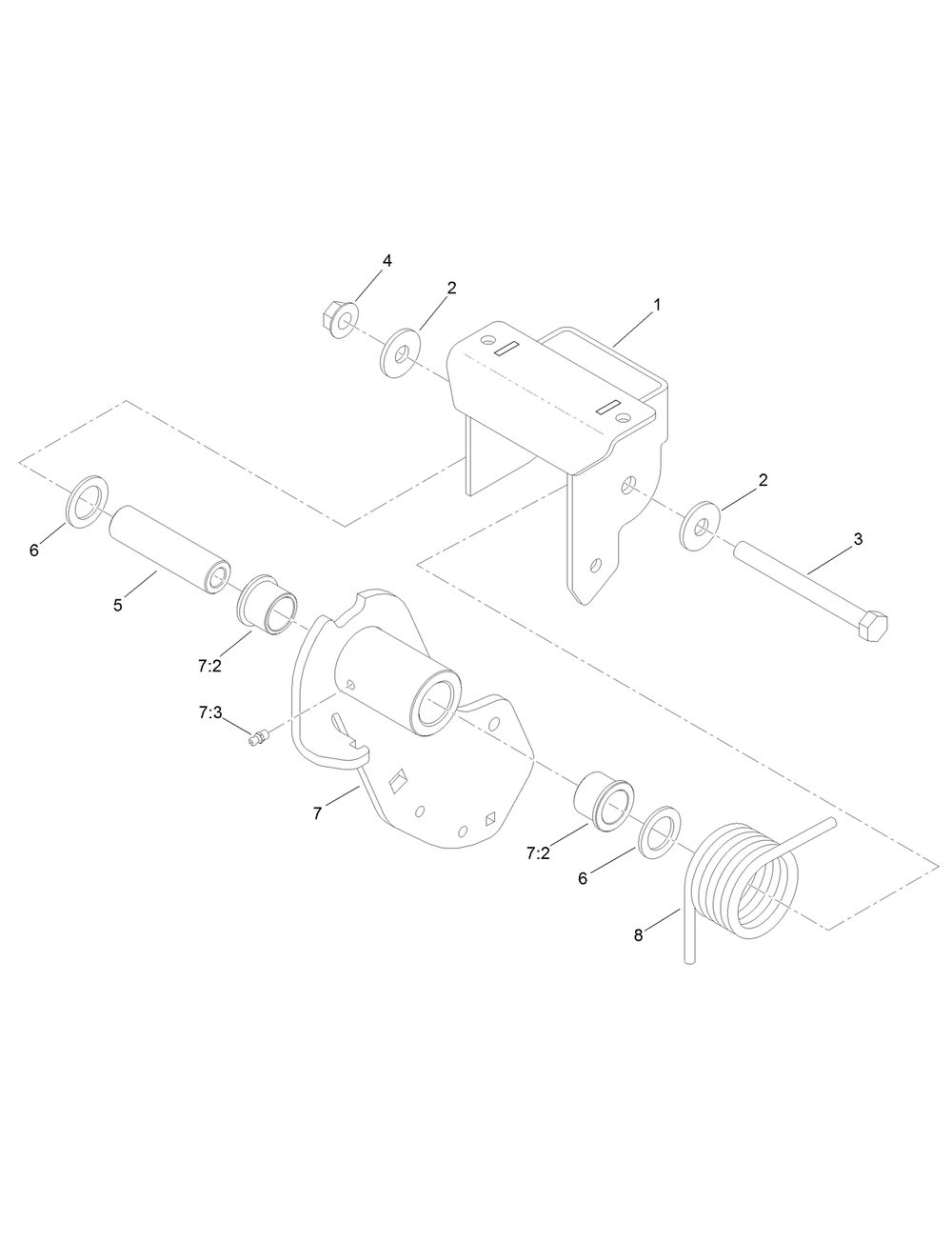 Idler Torsion Assembly Diagram and Parts List for 78593 403400000-999999999 Toro Lawn Mower