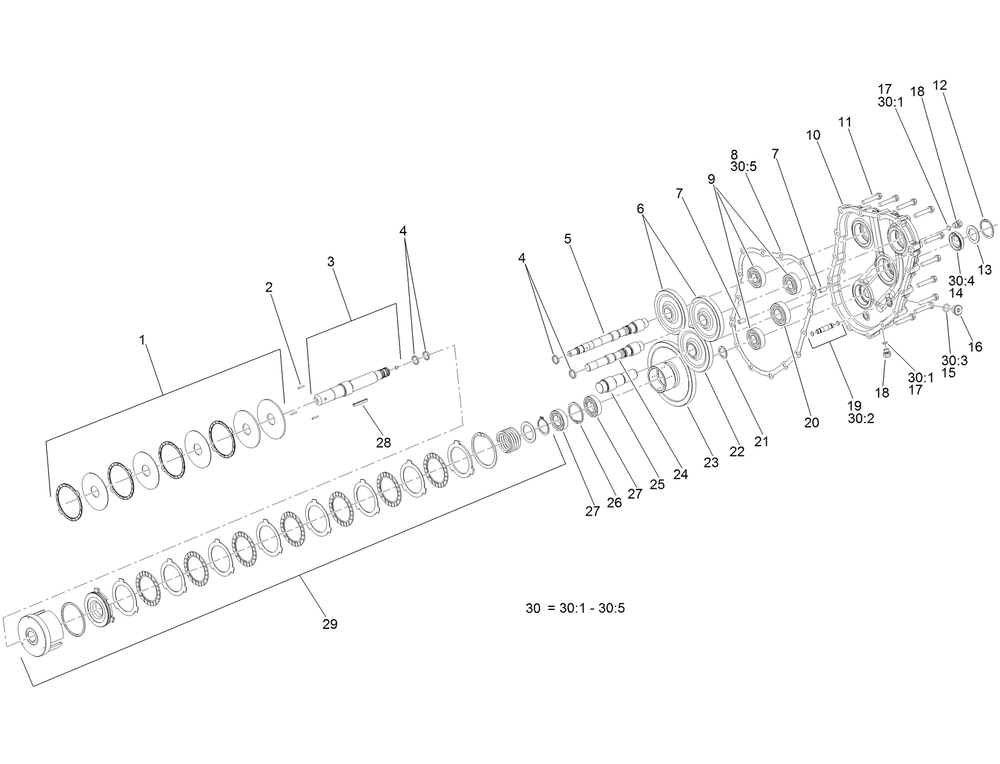Gear Case And Clutch Assembly  Transmission Assembly Diagram and Parts List for 74072 403226744-404399999 Toro Lawn Mower