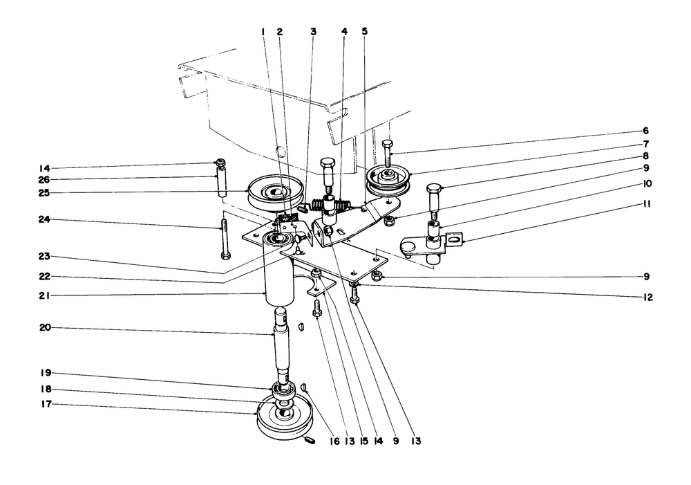Power Take-Off Assembly Diagram and Parts List for 55275 2000001 - 2999999 Toro Lawn Tractor