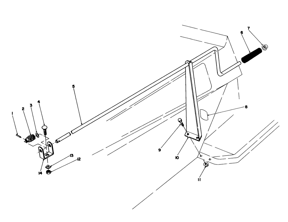 Chute Control Assembly 36" Snowthrower Attachment Model No. 59160 (Optional) Diagram and Parts List for 57354 6000001 - 6999999 Toro Lawn Tractor