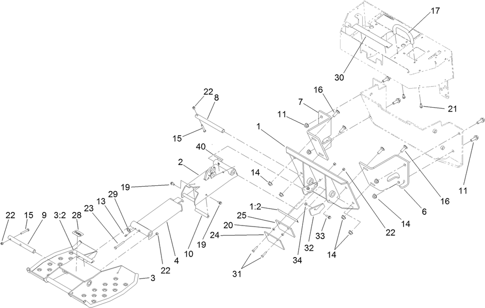 Platform Assembly Diagram and Parts List for 22475 404800000 - 999999999 Toro Lawn Tractor Accessories