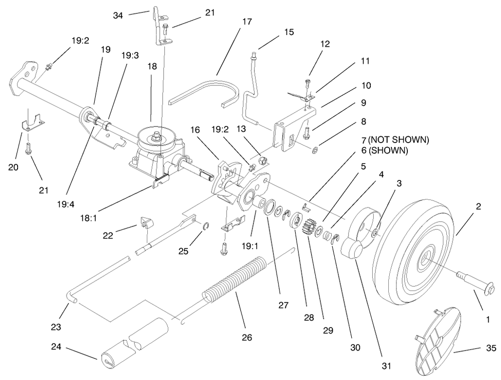 Deck Suspension Assembly Diagram and Parts List for 20823 9900001 - 9999999 Toro Lawn Mower