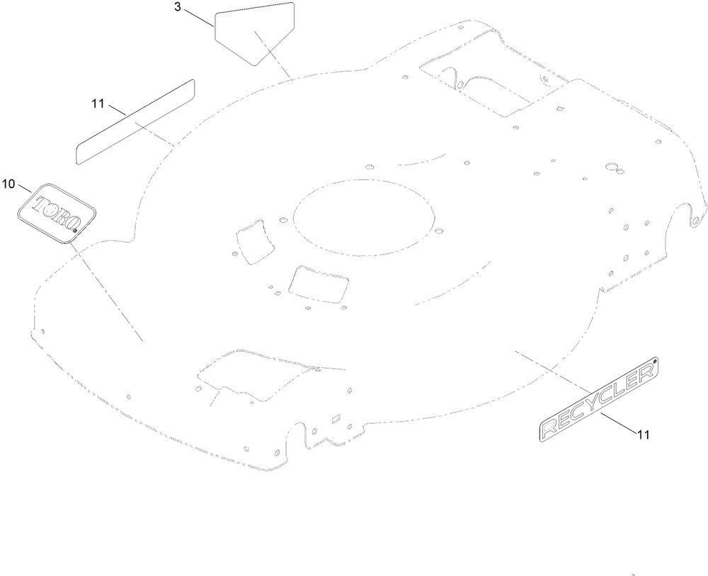 Decal Assembly Diagram and Parts List for 21445 400000000 - 411871744 Toro Lawn Mower
