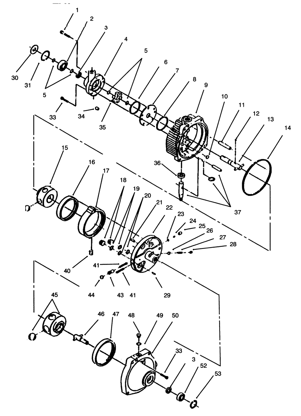 Eaton Hydrostatic Transmission Diagram and Parts List for 73421 5901047 - 5999999 Toro Lawn Tractor