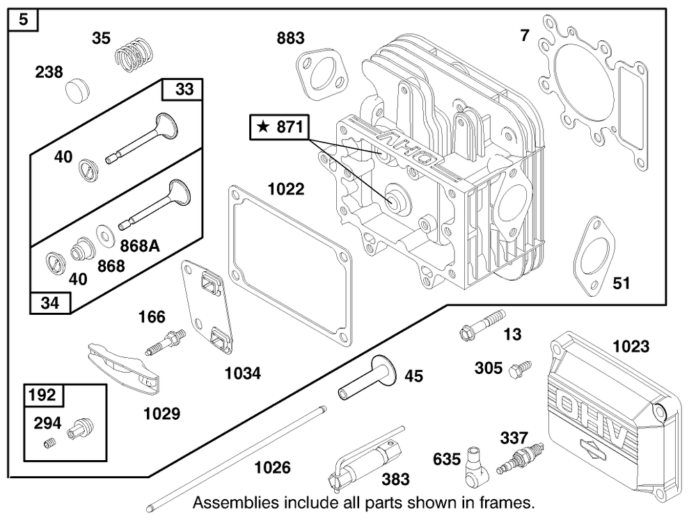 Engine Briggs & Stratton Model 28q777-0668-E1 Diagram and Parts List for 71196 8900001 - 8999999 Toro Lawn Tractor