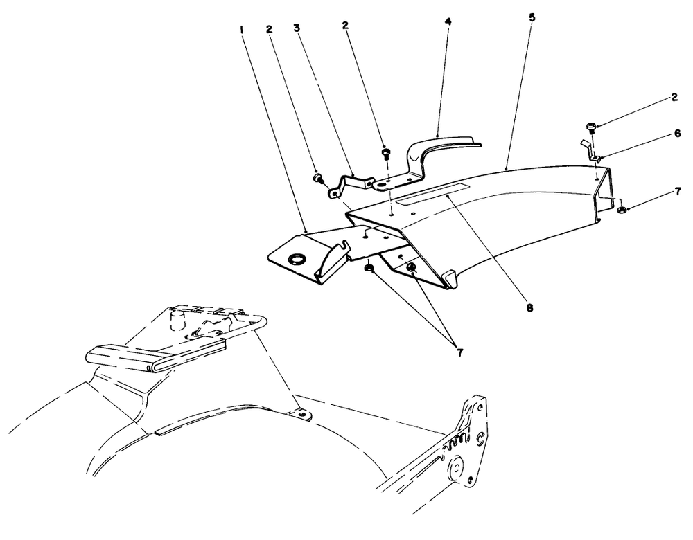 Side Discharge Chute Model No. 59108 (Optional) Diagram and Parts List for 20676 5000001 - 5999999 Toro Lawn Mower