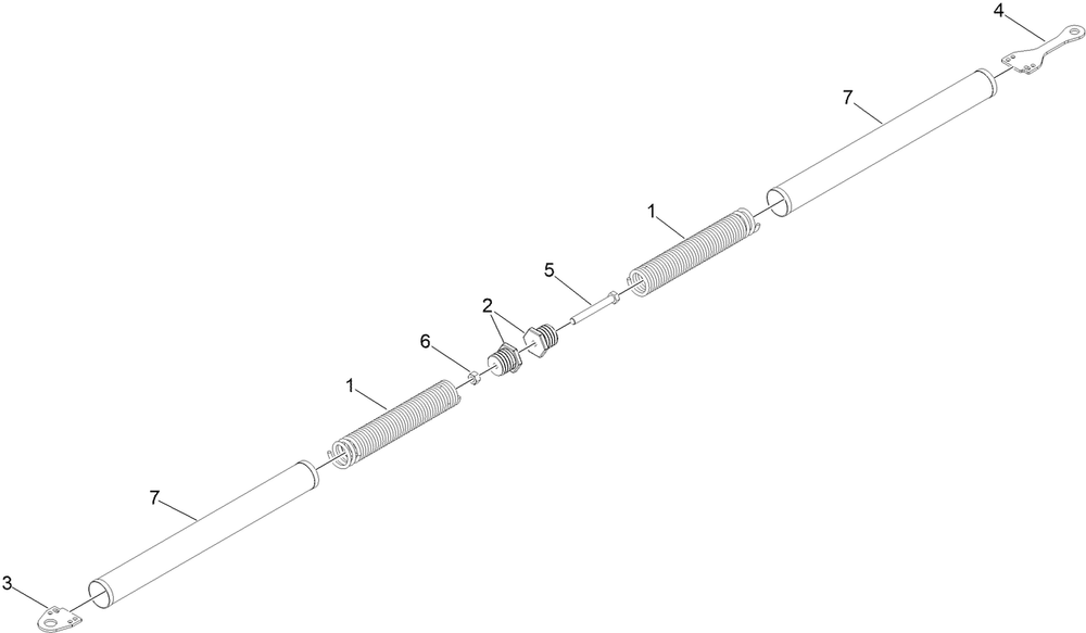 Weight Transfer Spring Assembly No 142-6483 Diagram and Parts List for 72144 413000000 - 999999999 Toro Lawn Tractor