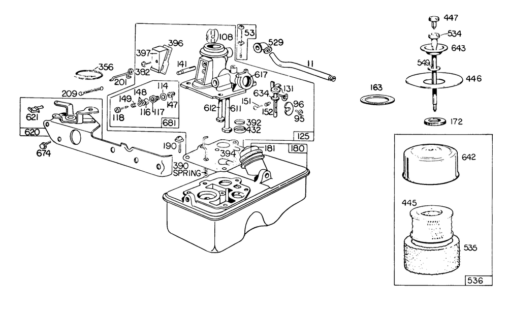 Engine Briggs & Stratton Model 110908-0492-01 Diagram and Parts List for 23450 0000001 - 0999999 Toro Lawn Mower