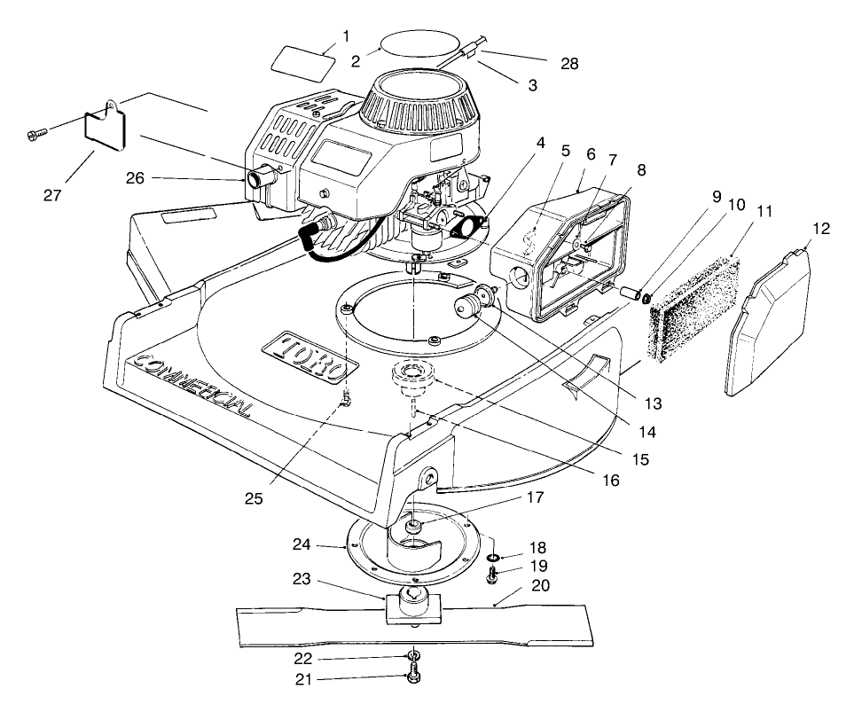 Engine Assembly Diagram and Parts List for 22701 790000001 - 799999999 Toro Lawn Mower