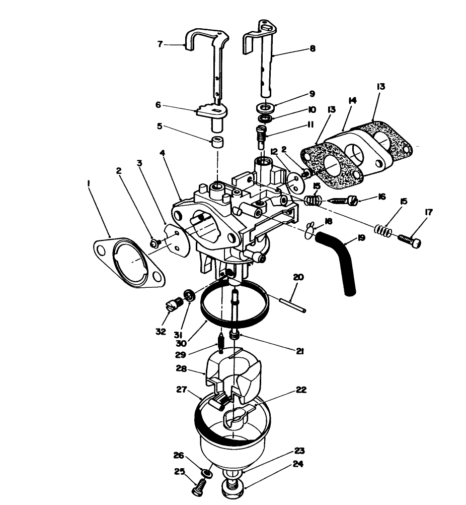 Carburetor Assembly (Model No. Vml0-5) Diagram and Parts List for 20926B 2000001 - 2999999 Toro Lawn Mower